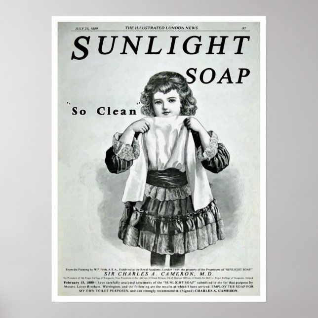 Vintage Sunlight Soap Advertisement Poster (Front)