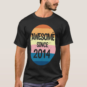 Vintage Sunset Awesome Since 2014 Birthday T-Shirt