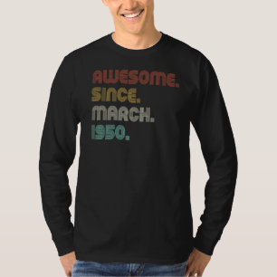Vintage Sunset Awesome Since March 1950 B day Part T-Shirt