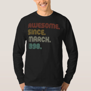 Vintage Sunset Awesome Since March 1998 B Day Part T-Shirt