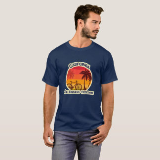 Vintage Sunset Beach Bicycle Silhouette T-Shirt