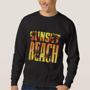 Vintage Sunset Beach Palm Trees Summer Sunrise Pal Sweatshirt