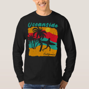 Vintage Sunset Beach Surfing Oceanside California T-Shirt
