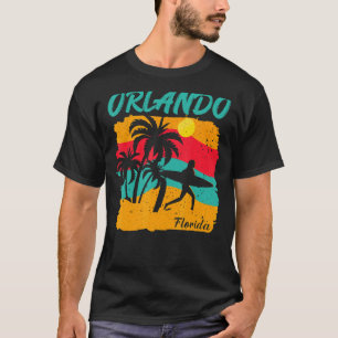 Vintage Sunset Beach Surfing Orlando Florida Summe T-Shirt