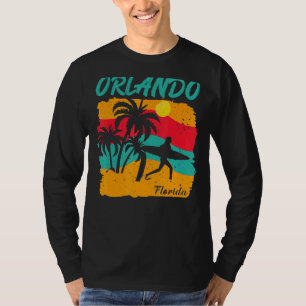 Vintage Sunset Beach Surfing Orlando Florida Summe T-Shirt