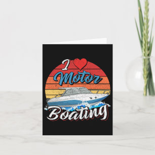 Vintage Sunset Boat Funny Captain I Love Motor-boa Card