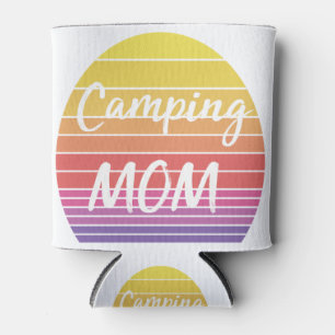 vintage sunset camping mum can cooler