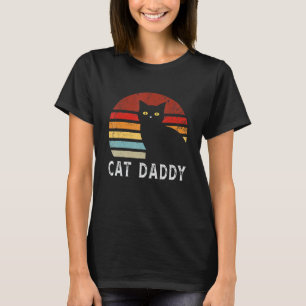 Vintage Sunset Cat Dad-dy Mom-my, Boy Girl Funny_3 T-Shirt
