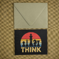 Vintage Sunset Chess Artwork – Inspiring "Think"