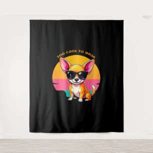 Vintage Sunset Chihuahua Tapestry