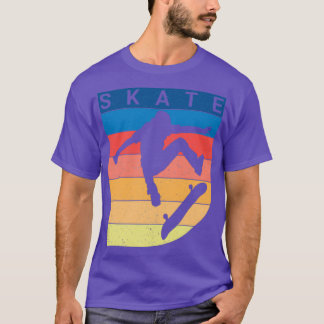 vintage sunset colorful skateboarding T-Shirt