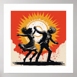 Vintage Sunset Dance Poster