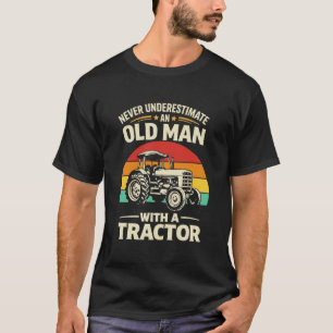 vintage sunset Farming Never Underestimate an Old T-Shirt