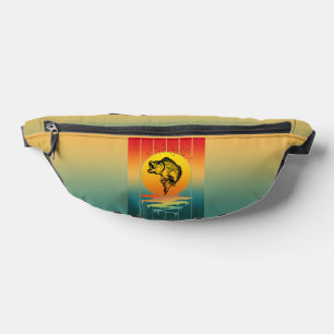 Vintage Sunset Fish Fishing Ocean Bum Bags