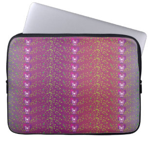 Vintage Sunset Floral Violets wallpaper pattern Laptop Sleeve