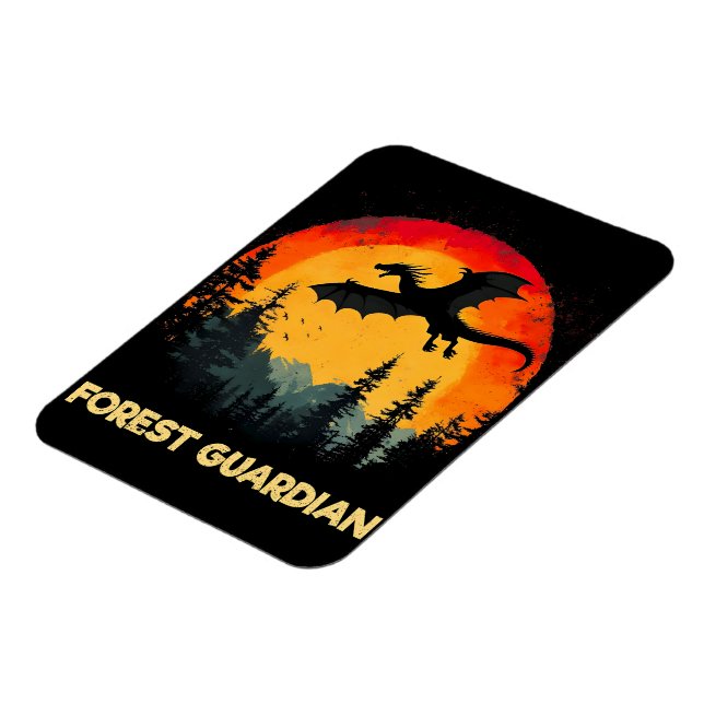 Vintage Sunset Forest Dragon Magnet (Left Side)
