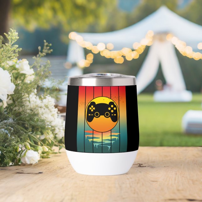 Vintage Sunset Gamer Gaming Computer Game (Wedding (Rotated))