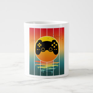 Vintage Sunset Gamer Gaming Computer Game Large Coffee Mug