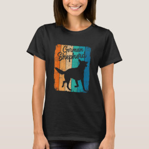 Vintage Sunset German Shepherd Dog Pet Dog Owner T-Shirt