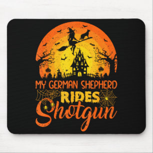 Vintage Sunset German Shepherd Dog Ride Shotgun Mouse Pad