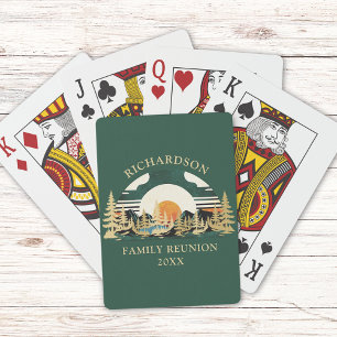 Vintage Sunset Green Camping Games Family Reunion Playing Cards