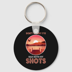 Vintage sunset had both shots vaccination nature key ring