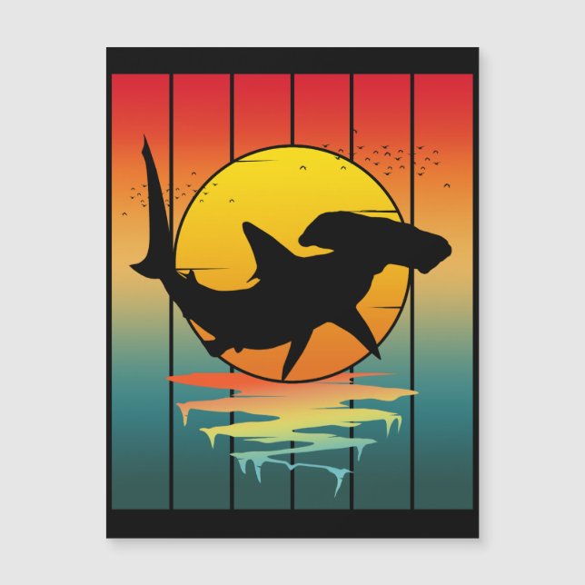 Vintage Sunset Hammerhead Shark  (Front)