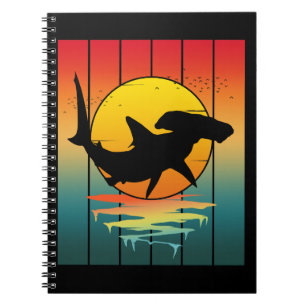 Vintage Sunset Hammerhead Shark  Notebook
