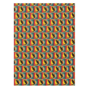 Vintage Sunset Hammerhead Shark Tablecloth