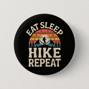 Vintage Sunset Hiking - Mountain Adventure 6 Cm Round Badge