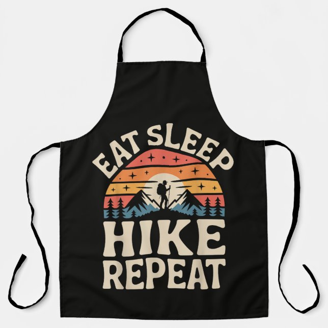 Vintage Sunset Hiking - Mountain Adventure Apron (Front)