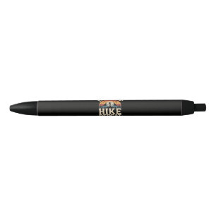 Vintage Sunset Hiking - Mountain Adventure Black Ink Pen