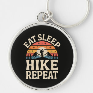 Vintage Sunset Hiking - Mountain Adventure Key Ring