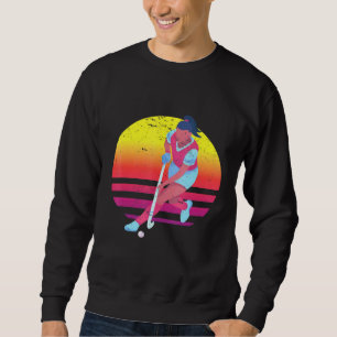Vintage Sunset Hockey Graphic For Teen Girls And W Sweatshirt
