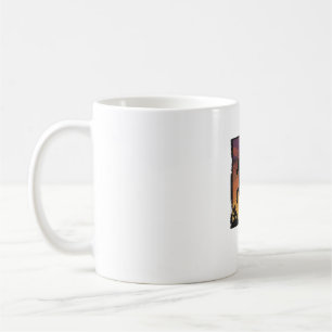 Vintage Sunset Horse Silhouette Western Engraving Coffee Mug