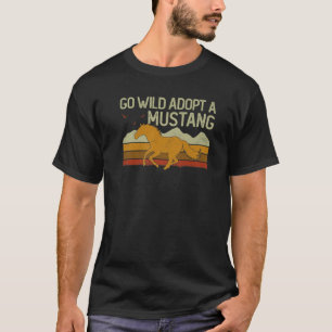 Vintage Sunset Horse Wild Mustang Go Wild Adopt A T-Shirt