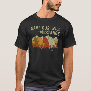 Vintage Sunset Horse Wildlife Animal Save Our Wild T-Shirt