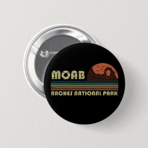 Vintage Sunset Moab Utah - Arches National Park 6 Cm Round Badge