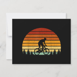Vintage Sunset Mountain Biking Gift For Mountain B