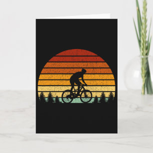 Vintage Sunset Mountain Biking Gift For Mountain B Card