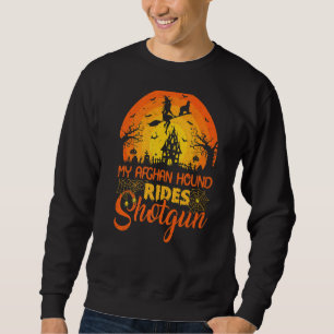 Vintage Sunset My Afghan Hound Dog Ride Shotgun Ha Sweatshirt