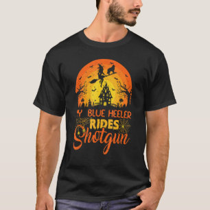 Vintage Sunset My Blue Heeler Dog Ride Shotgun Hal T-Shirt