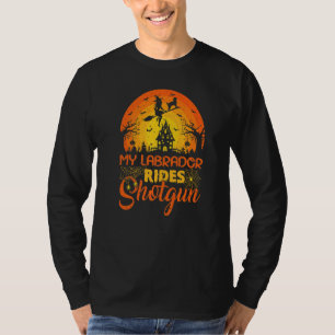 Vintage Sunset My Labrador Dog Ride Shotgun Hallow T-Shirt