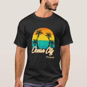 Vintage Sunset Ocean City Beach Maryland Summer Va T-Shirt