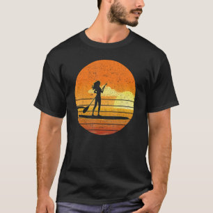 Vintage Sunset Paddle Board Women SUP T-Shirt