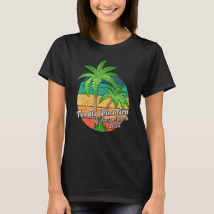 Vintage Sunset Palm Tree Family Vacation 2022 Roat T-Shirt