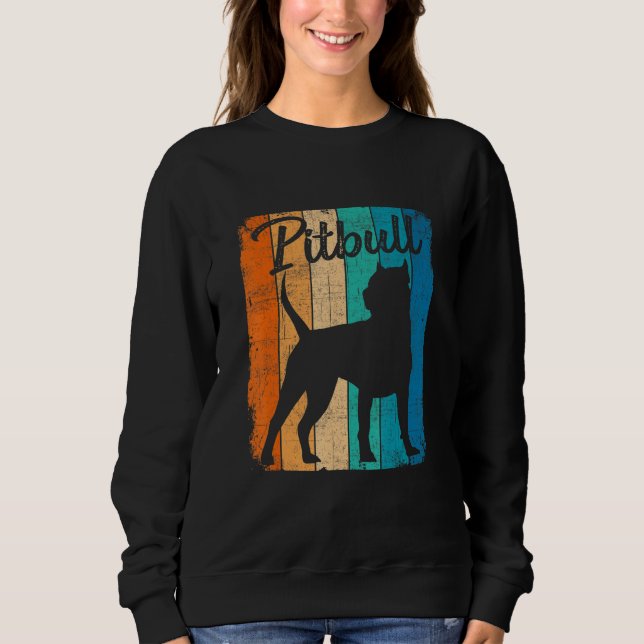 Vintage Sunset Pitbull Dog Pet  Dog Owner Sweatshirt (Front)