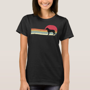 Vintage Sunset Pitbull Silhouette Retro Style Dog T-Shirt