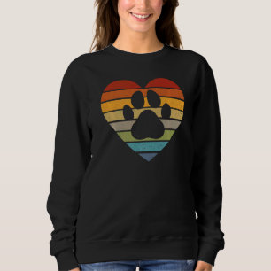Vintage Sunset Retro Dog Paw Veterinarian Vet Tech Sweatshirt