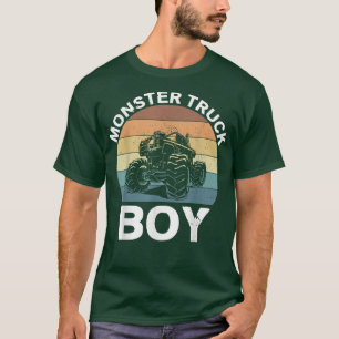 Vintage Sunset Retro Monster Truck Boy Birthday T-Shirt